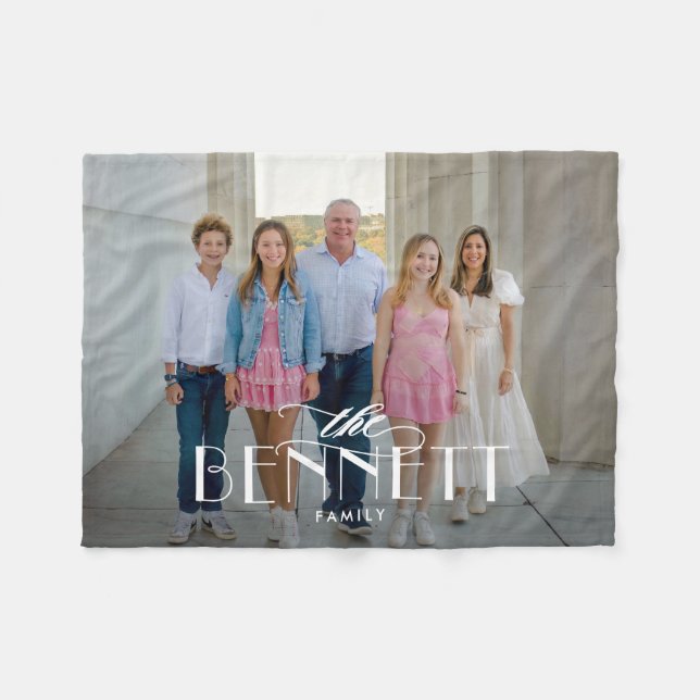 Family Name Personalized Photo Blanket (Front (Horizontal))
