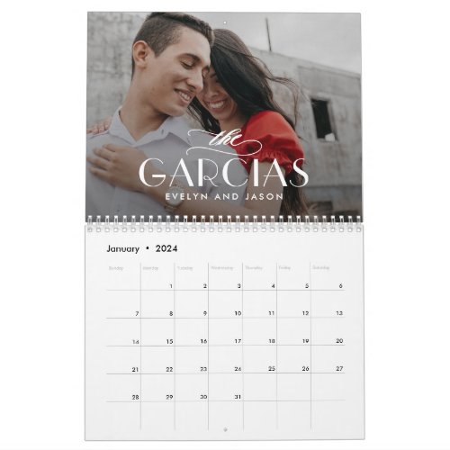 Family Name Personalized Photo Calendar