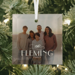 Family Name Personalized Photo Christmas Ornament