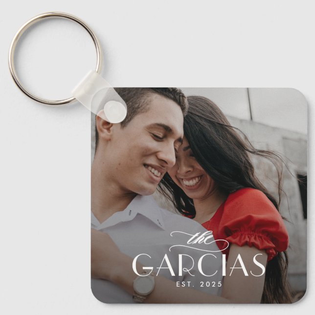 Family Name Personalized Photo Keychain (Front)