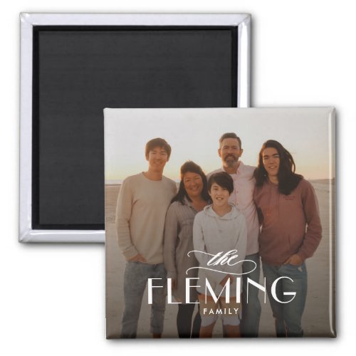 Family Name Personalized Photo Magnet