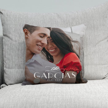 Family Name Personalized Photo Throw Pillow by berryberrysweet at Zazzle