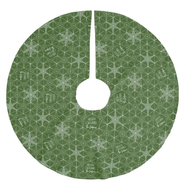 Family name Personalized Snowflake Tree Skirt (Front)