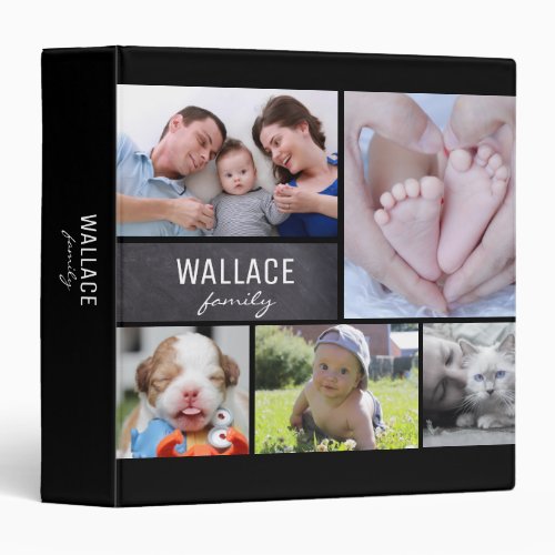 Family Name Photo Collage Album 3 Ring Binder