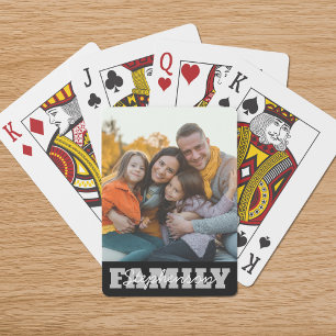 Family Name Photo Custom Colors Poker Cards