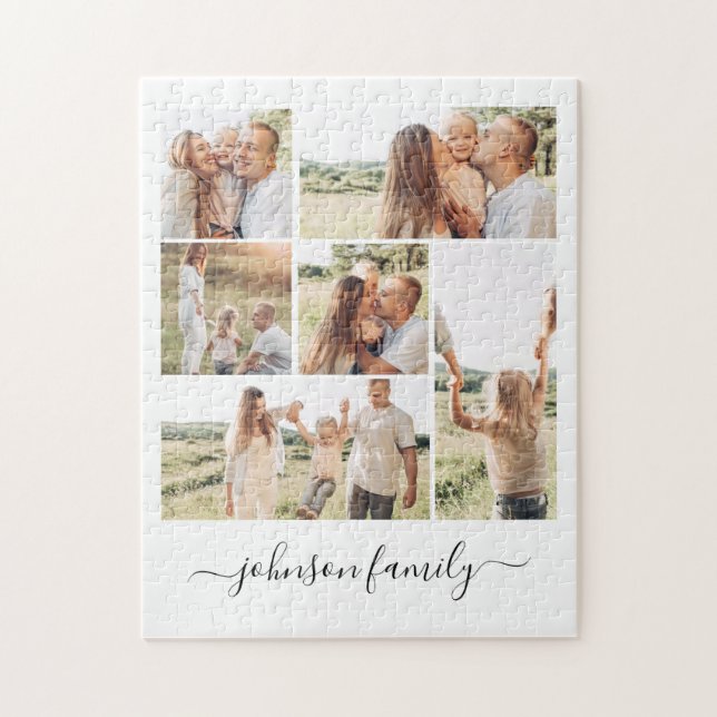 Family Name Photo Keepsake 6 Images Jigsaw Puzzle (Vertical)