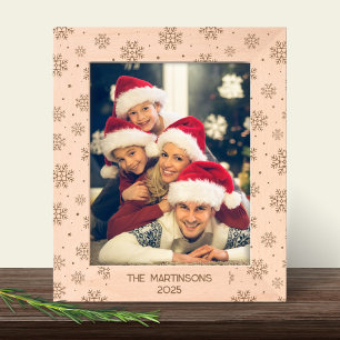 Family Name Photo Snowflake Holiday Keepsake Engraved Frames