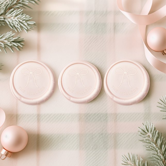 Family Name Pink Bow Wax Seal Sticker (Creator Uploaded)