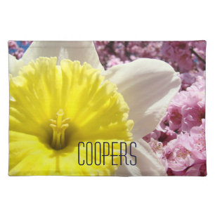 Family Name placemats Daffodil Flowers Blossoms
