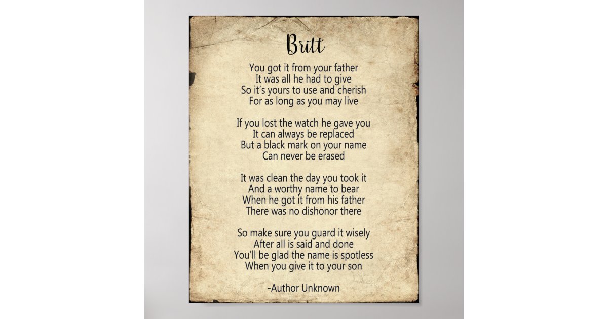 Family Name Poem Poster | Zazzle family-name-poem-poster-zazzle
