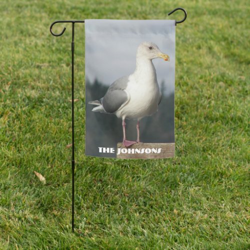 Family Name Posing Seagull Garden Flag