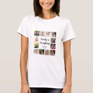 Family Name Quote 12 Photo Collage T-Shirt
