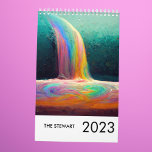 Family Name Rainbow Minimalist 2023 Pastel Chic Calendar at Zazzle