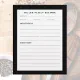 Family Name Recipe Insert | Simple Black & White | Zazzle
