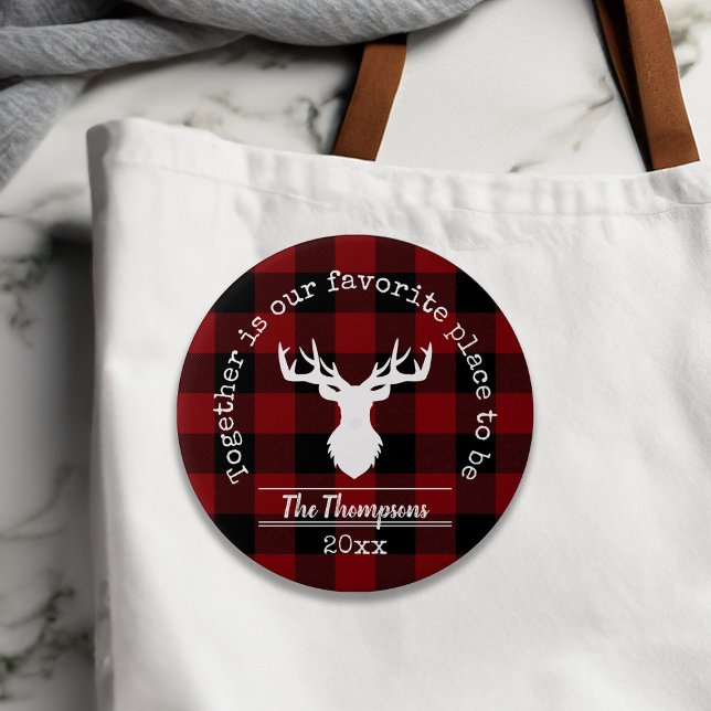  Family Name Red and Black Buffalo Plaid Button (Creator Uploaded)