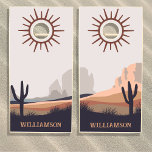 Family Name | Retro Desert Custom Cornhole Set<br><div class="desc">Cool retro desert design in southwestern neutral colors with buttes, cactus and a native american style sun that is easily personalized with your family name in a trendy western font. Great summer outdoor game for your home or family vacation as well as a terrific as a housewarming gift, for an...</div>