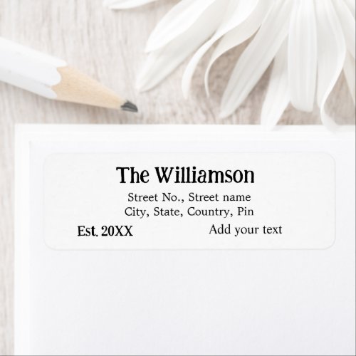 family name return address add name date year label