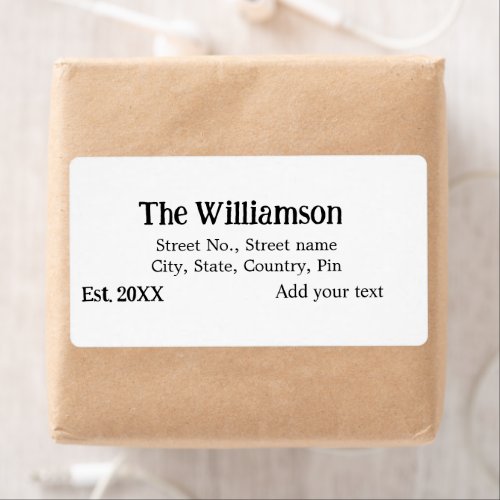 family name return address add name date year label