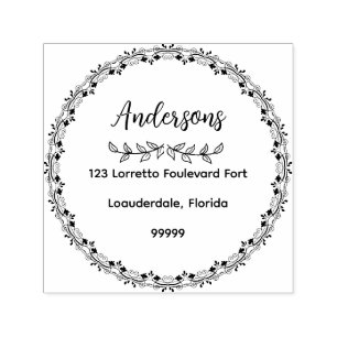Family Name Return Address Rubber Stamp