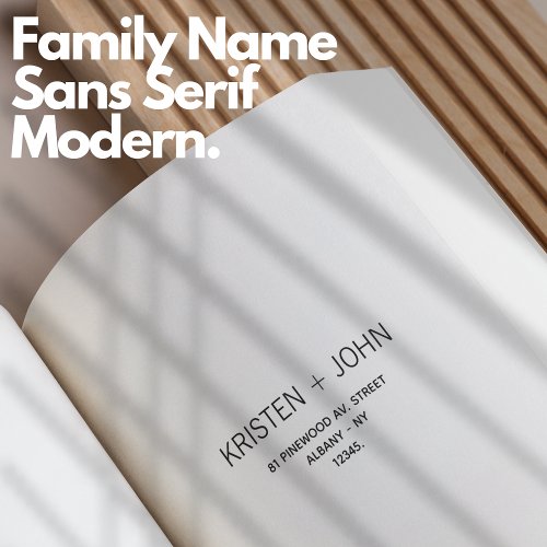 Family Name Return Address Sans Serif Modern  Self_inking Stamp