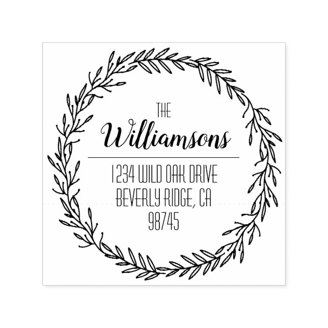 Family Name Return Address Self-inking Stamp (Design)