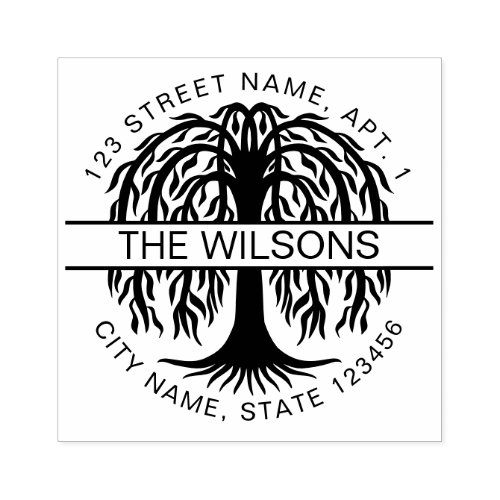 Family Name  Return Address Willow Tree  Rubber Stamp