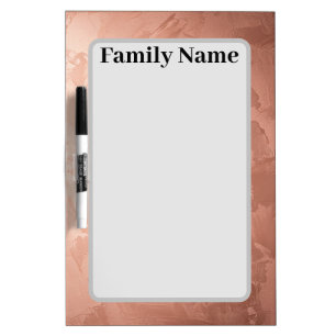 Family Name Rose Gold Plaster Organizer Dry Erase Board