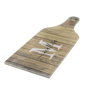 Family Name Rustic Beach Wash Monogram Script Cutting Board