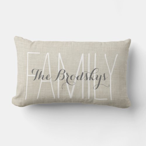 Family Name Rustic Chic Monogram Pillow