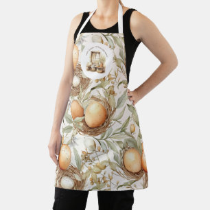 Family Name Rustic Easter Beige Apron