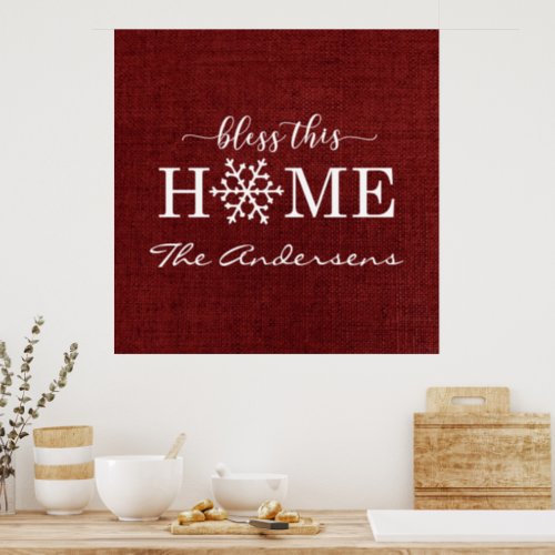 Family Name  Rustic Farmhouse Bless this Home  Poster