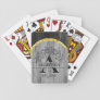Family Name Rustic Gray Wood Monogram Gold Playing Cards