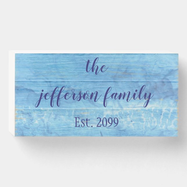 Family Name Rustic Wood Box Sign (Front Horizontal)