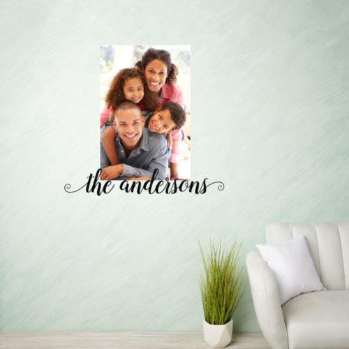Family Name Script Calligraphy Custom Photo Wall Decal