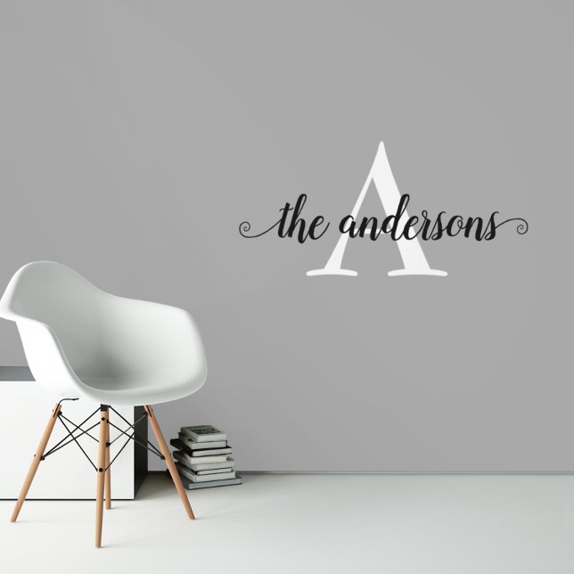 Family Name Script Calligraphy Monogram  Wall Deca Wall Decal (Creator Uploaded)