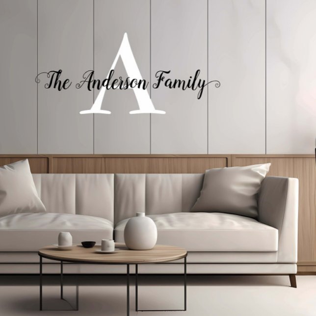 Family Name Script Calligraphy Monogram   Wall Decal (Creator Uploaded)