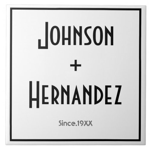 Family Name Sign  Simple Modern Ceramic Tile