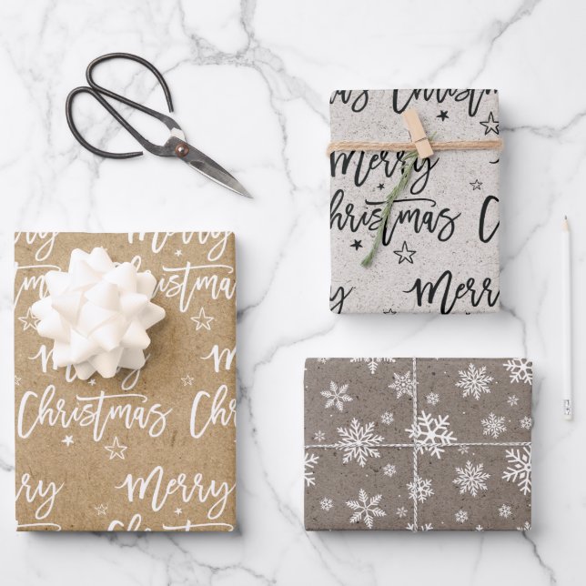 Family name simple christmas holiday Craft Wrappin Wrapping Paper Sheets (Front)