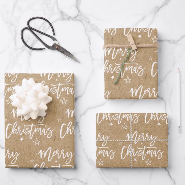 Family name simple christmas holiday Craft Wrappin Wrapping Paper Sheets (Front)