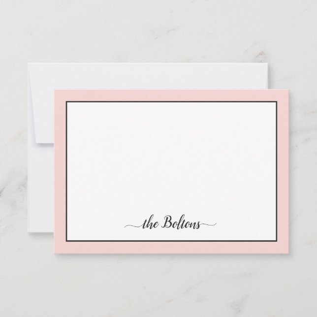 Family Name Simple Polka Dot Stationery Note Card (Front)