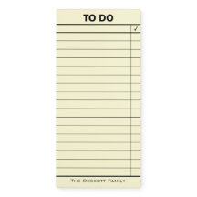 Family Name Simple To Do List Magnetic Notepad