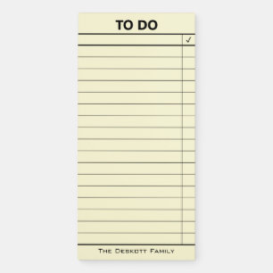 Family Name Simple To Do List Magnetic Notepad