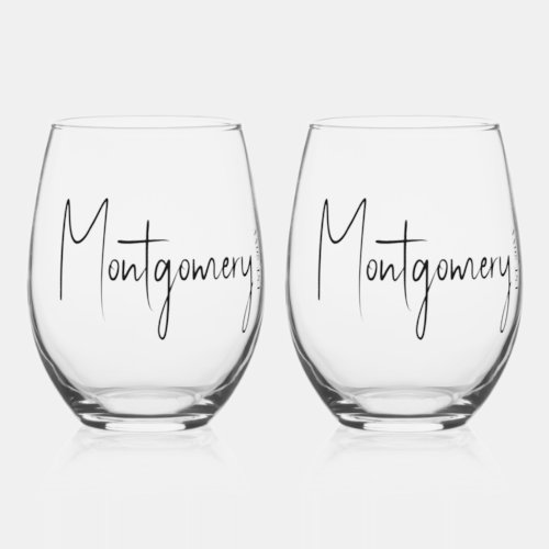 Family Name  Stemless Wine Glass