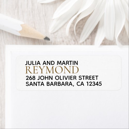 Family Name  Surname with Home Address Label