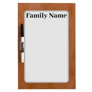 Family Name Tangerine Stucco Organizer Dry Erase Board