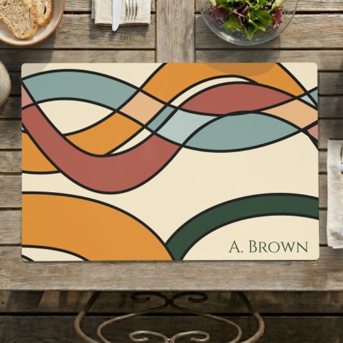 Family Name Terracotta Forest Green Boho Custom Placemat