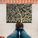 Family Name Tree Black Gold Leaves Genealogy   Doormat at Zazzle
