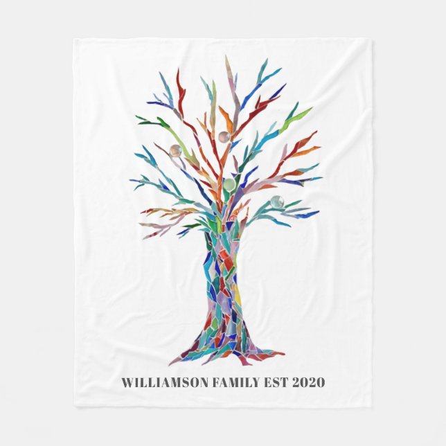 Family Name Tree  Fleece Blanket (Front)