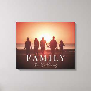 Family Name Typography B/W Portrait Large II Canvas Print