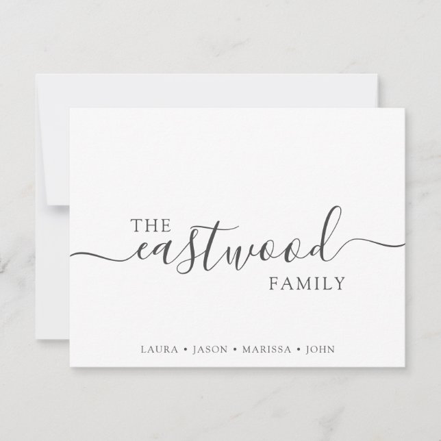 Family Name Typography Note Card (Front)